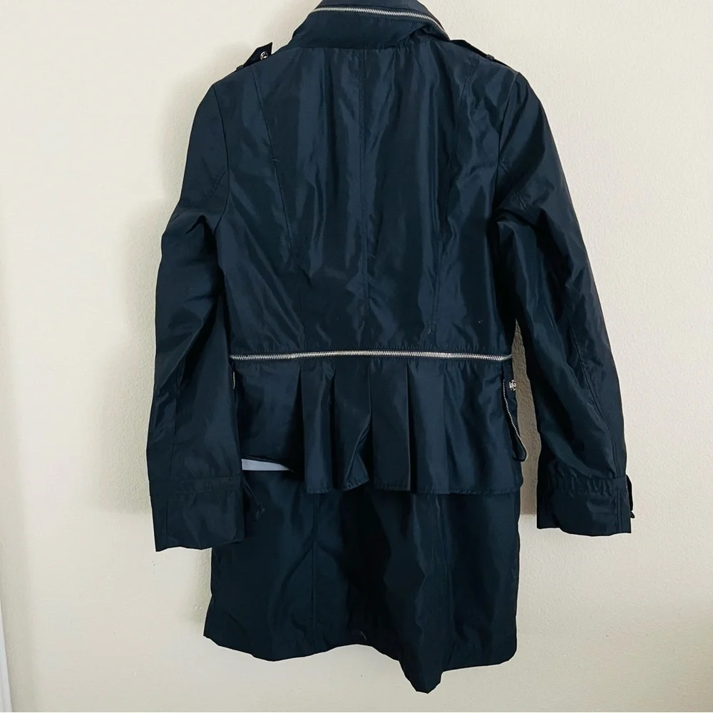 Laundry by Shelli Segal Women's Black Hooded Zip/Button Front Coat Size Medium